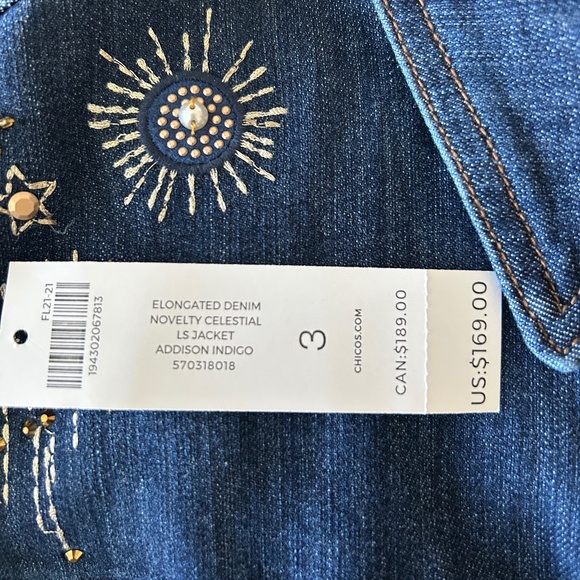 Gorgeous Beaded Denim Jacket, Size XL - Picture 7 of 9